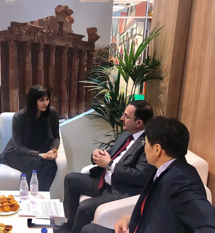 Η Υπουργός Τουρισμού Έλενα Κουντουράμε τον Υπουργό Τουρισμού του Λιβάνου Avedis Guidanian