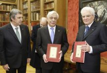 Προκόπης Παυλόπουλος, Sergio Mattarella, στην Ωνάσειο Βιβλιοθήκη
