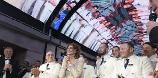 2 March 2019 MSC Bellissima Naming Ceremony - Pierfrancesco Vago, MSC Cruises Executive, Captain Raffaele Pontecorvo and Godmother Sophia Loren